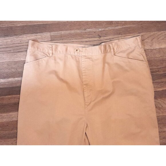 Vintage Y2K Tommy Hilfiger Wide Leg 42 x 32 Baggy Streetwear Chino Pants Tan - Picture 2 of 7